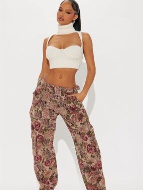 Fashion Nova Rose Multi Floral Wide Leg Pants